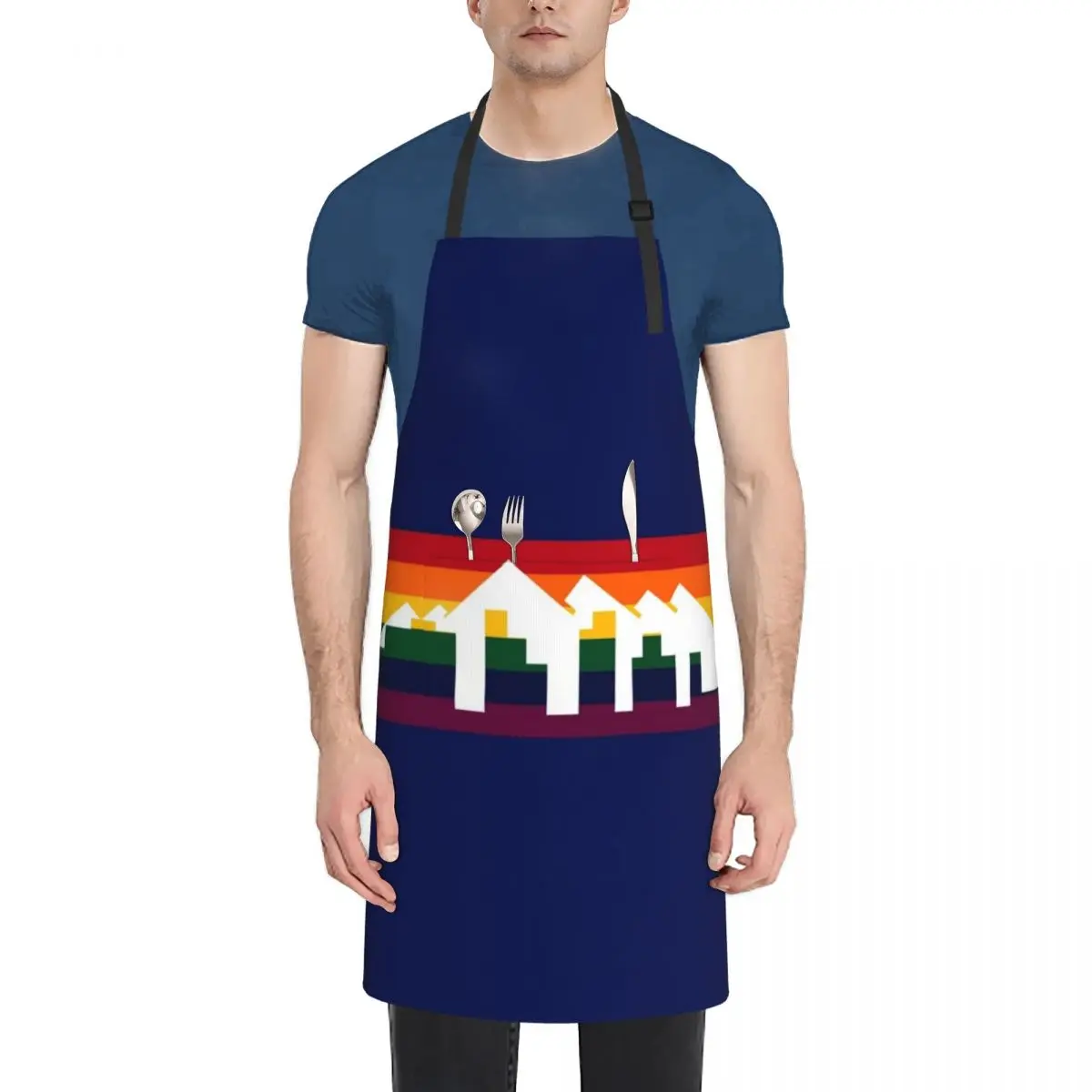 

Denver Basketball City Background Design Apron christmas kitchen cloths Kitchen Handle For Women chef for man Apron