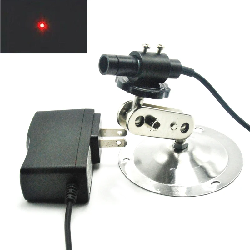 

650nm 5mW Red Dot Aiming Positioning Laser Diode Module with 5V Adapter Adjustable Holder