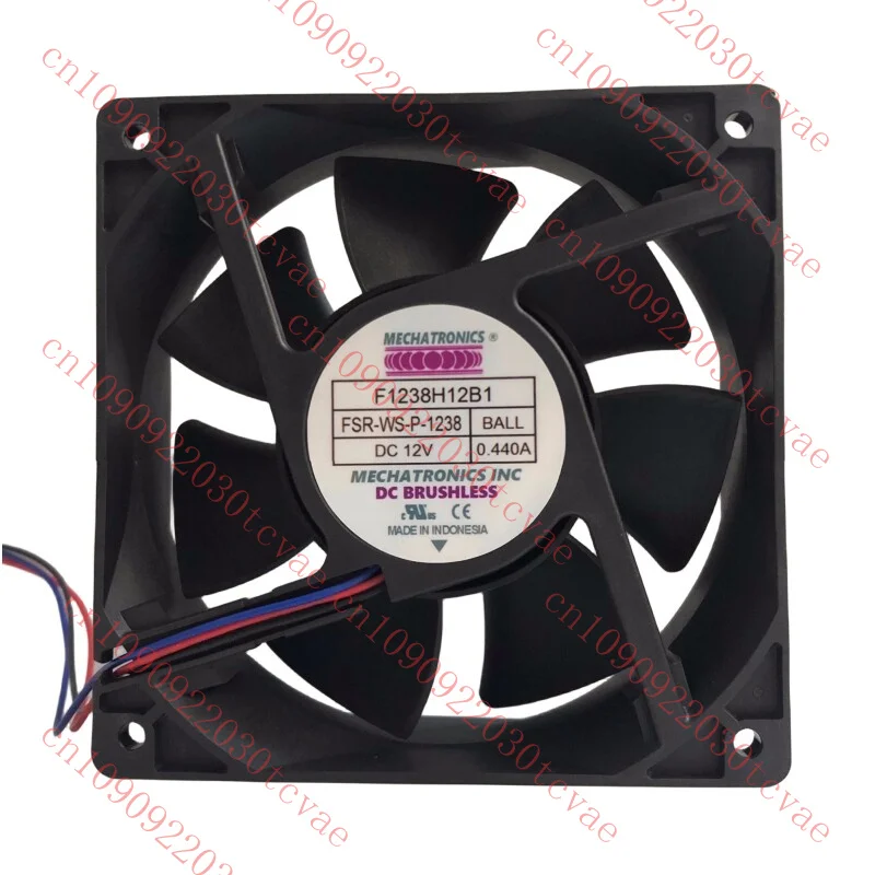 

For MECHATRONICS F1238H12B1 DC 12V 0.440A 3-wire 120x120x38mm Server Cooler Fan