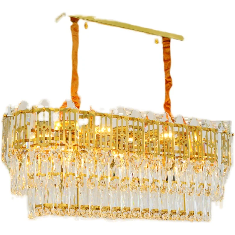 

Living room crystal lamp dining room lamp atmospheric led stainless steel chandelier