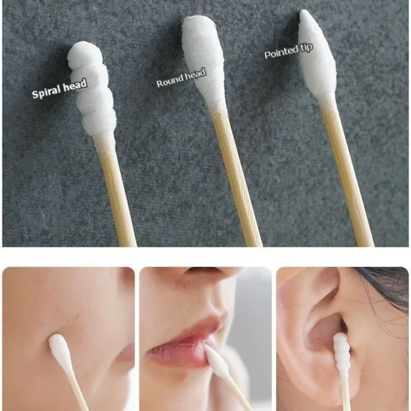 【TODAY-BUY】~@ Disposable Cotton Swab Box with Double End Round for Head for Makeup Removal Daily Cleaning Pet Care Multi-Purpose