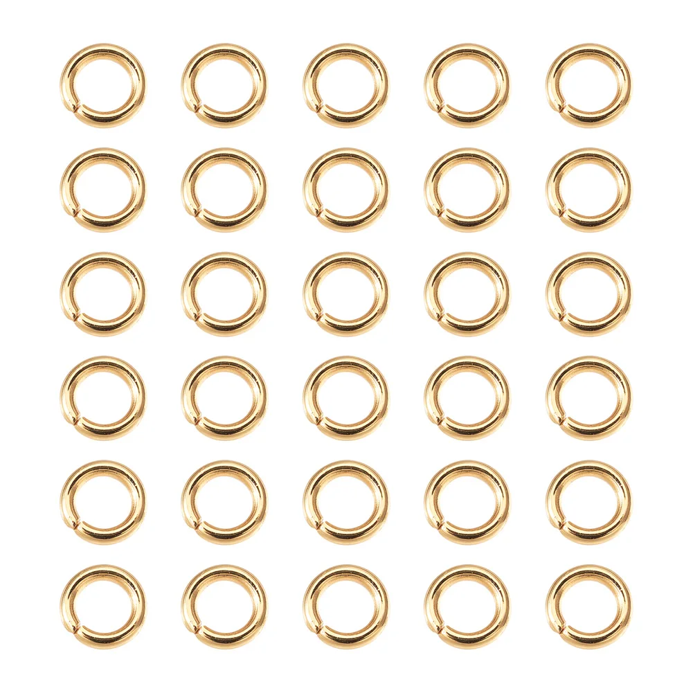 500pcs 304 Stainless Steel Open Jump Rings Real 18K Gold Plated Split Rings Metal Connectors for Jewelry Making DIY Keychain