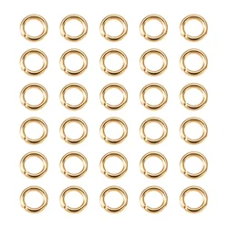 500pcs 304 Stainless Steel Open Jump Rings Real 18K Gold Plated Split Rings Metal Connectors for Jewelry Making DIY Keychain