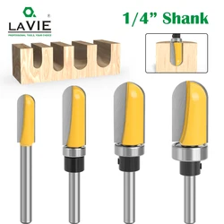 LAVIE 4pcs 1/4 Inch Shank Diameter Bowl Tray Router Bit Round Nose Milling Cutter With Bearing For Woodworking-C C07044FXT4A