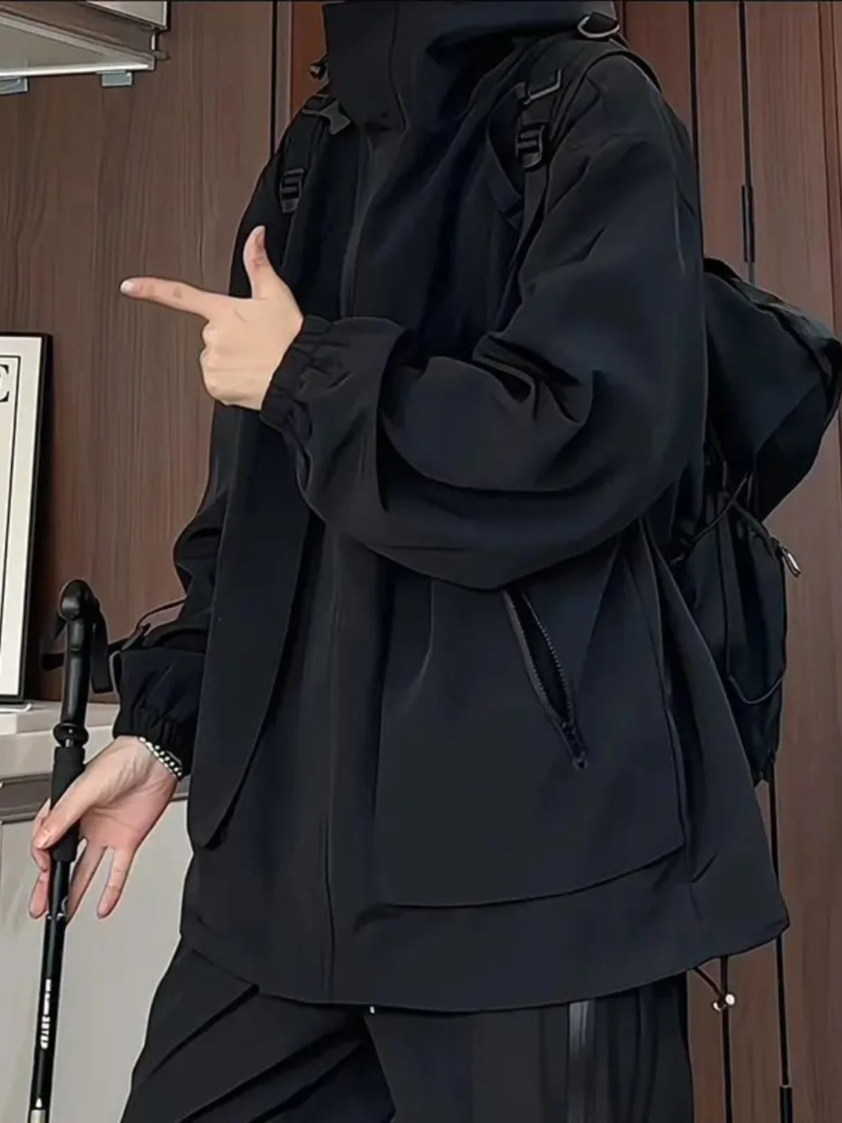 

Мужская демисезонная водонепроницаемая куртка с множеством карманов для активного отдыха, путешествий и работы, из прочного полиэстера, нейлона и композитного волокна, на молнии