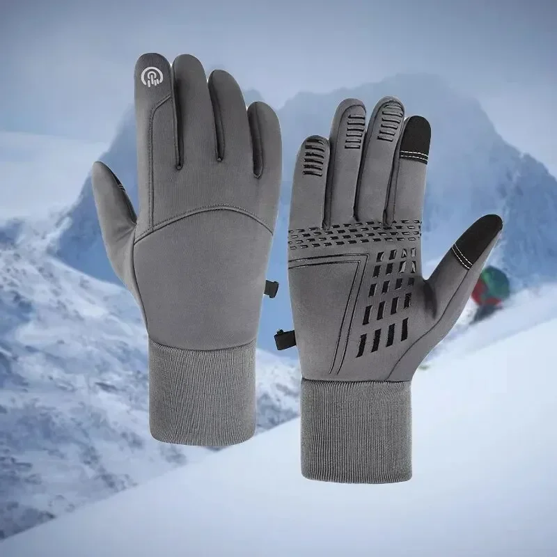 Electric heated gloves, cycling and skiing cold-proof gloves, three-speed temperature adjustment, thickening and heating