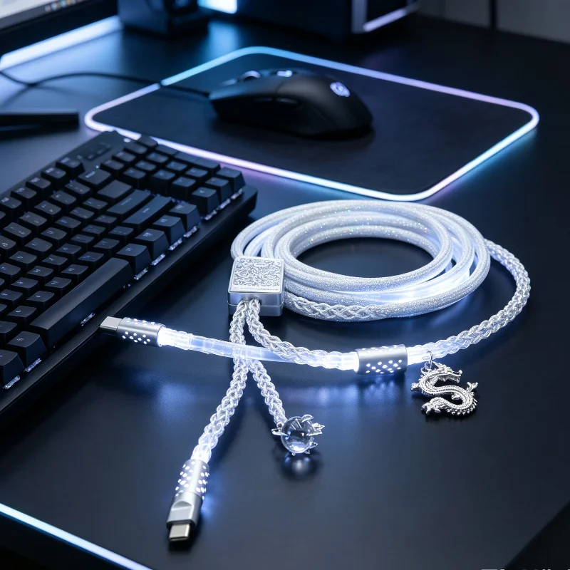 1-to-2 Aviator Connector Cable 8k High Speed Keyboard Cable Magnetic Shaft Custom Keyboard Split Wire Dual Output Gaming Cable