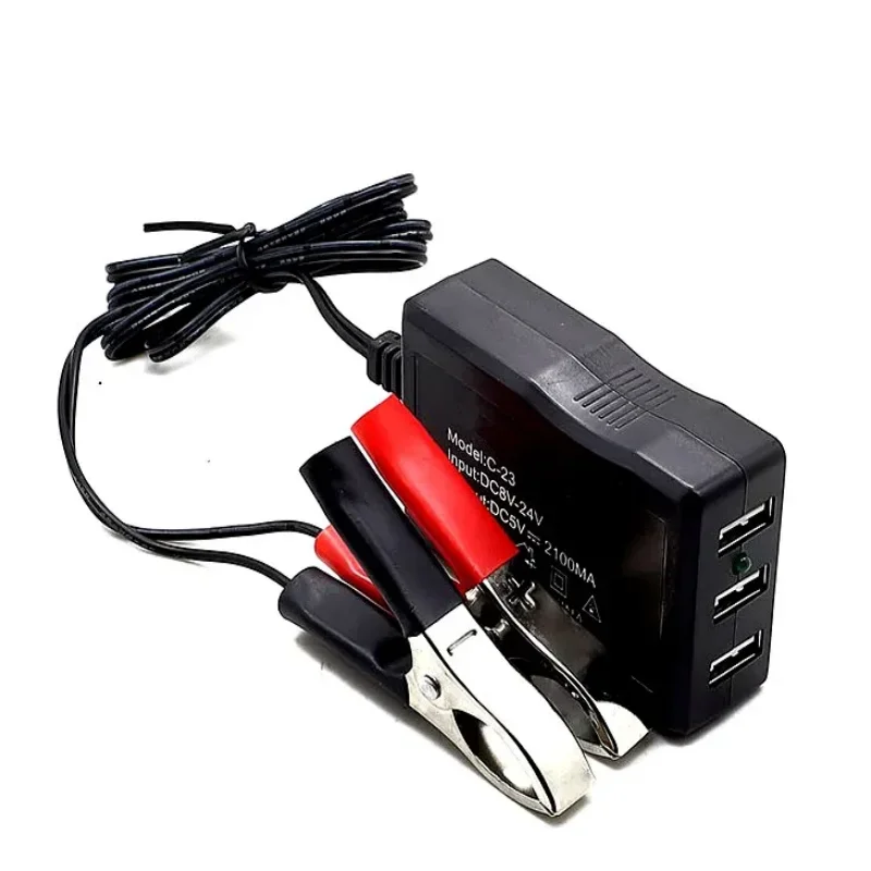 Multi-port 12V24v battery mobile phone charger motorcycle car on board universal USB to 5V car 2.1A fast charge