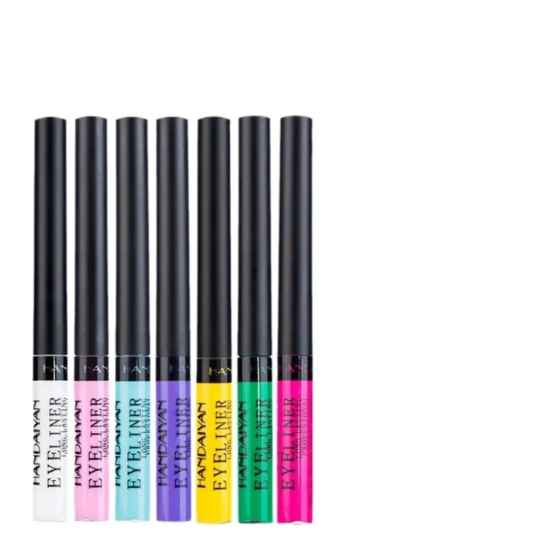 Kleurrijk Vloeibaar Eyelinerpotlood Waterdicht Langdurig Sneldrogend Geen bloeiende eyeliner Pen Cosmetica Gereedschap Blauw Roze Wit 2024