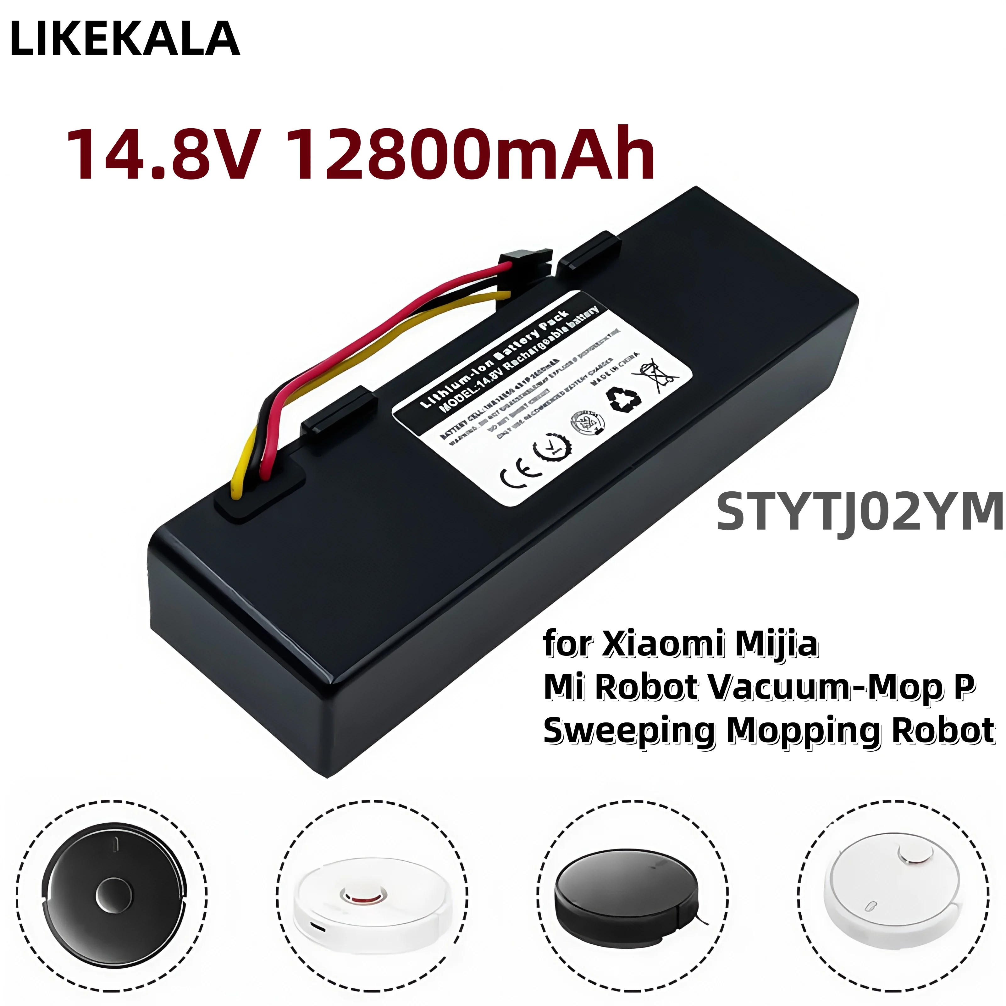 Batería de iones de litio para Robot aspirador Xiaomi , pila 4S1P de 18650  12800 mAh para barrer y frega