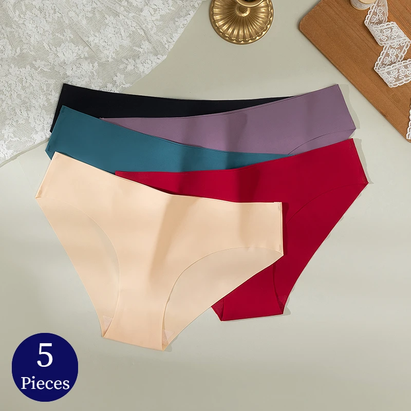 BZEL 5PCS/Set Women\'s Panties Simple Comfortable Underwear Women Cozy Sports Briefs Soft Lingerie Seamless Breathable Underpants