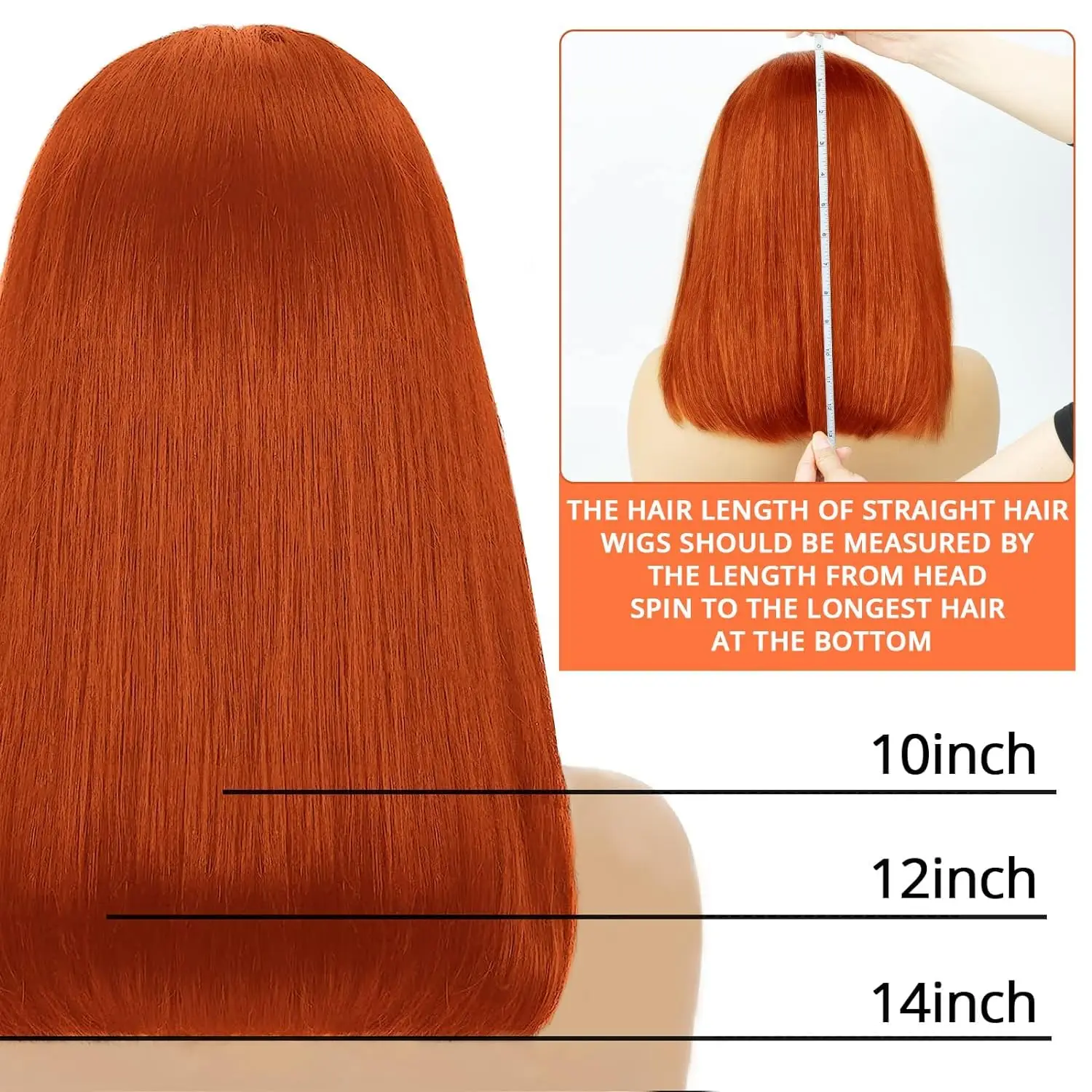 180% densidade gengibre bob peruca de cabelo humano 10 Polegada 14x4 13x6 13x4 13x5 em linha reta gengibre laranja peruca dianteira do laço cabelo humano pré arrancado