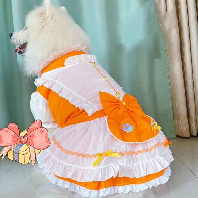 

Large Dog Clothing Summer Big Dog Dress Border Collie Samoyed Husky Labrador Golden Retriever Dog Costume Pet Apparel Dresses