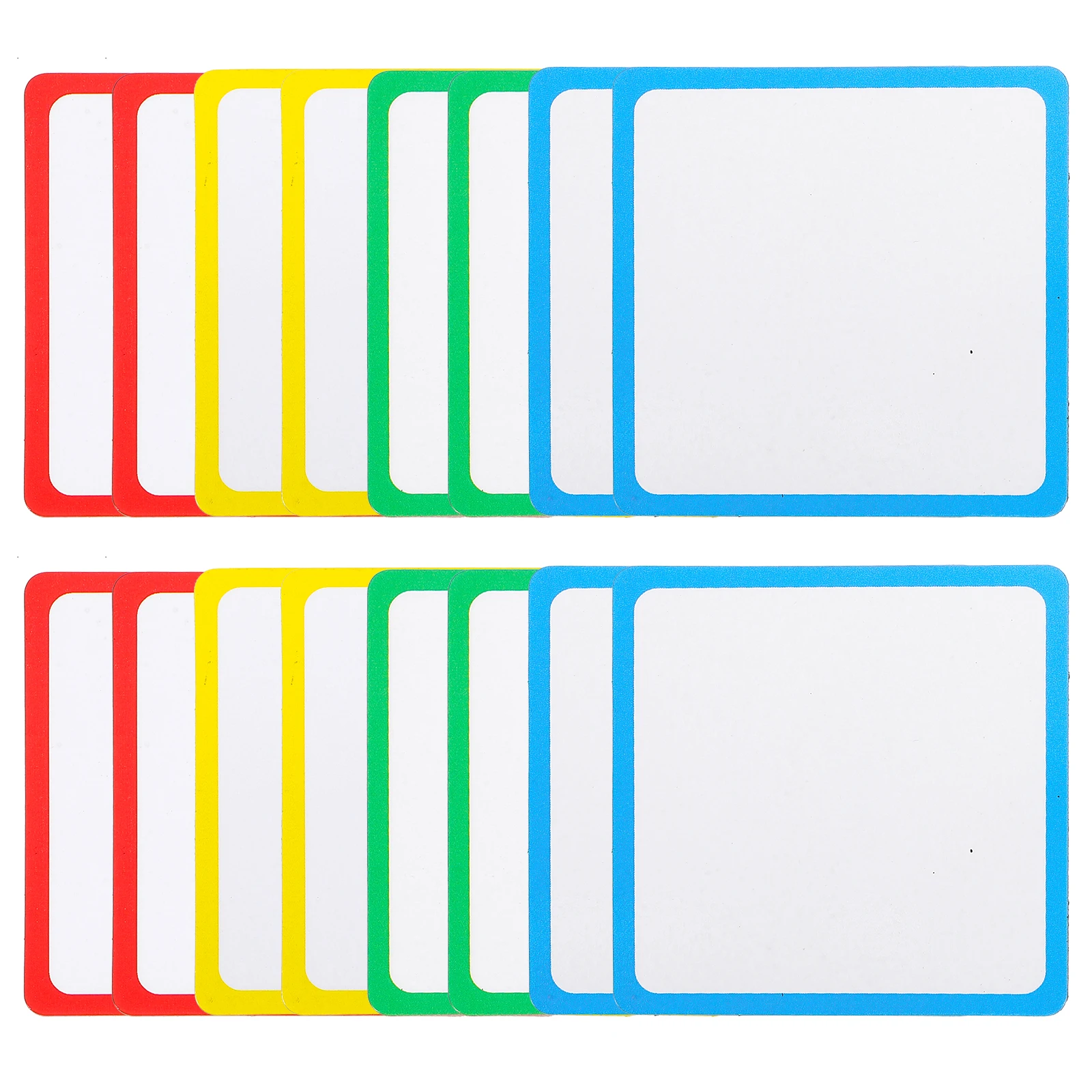 

16pcs Magnetic Blank Cards Dry Erase Labels Food Magnets Soft Flash Cards for Classroom Office Retail Folder Tags