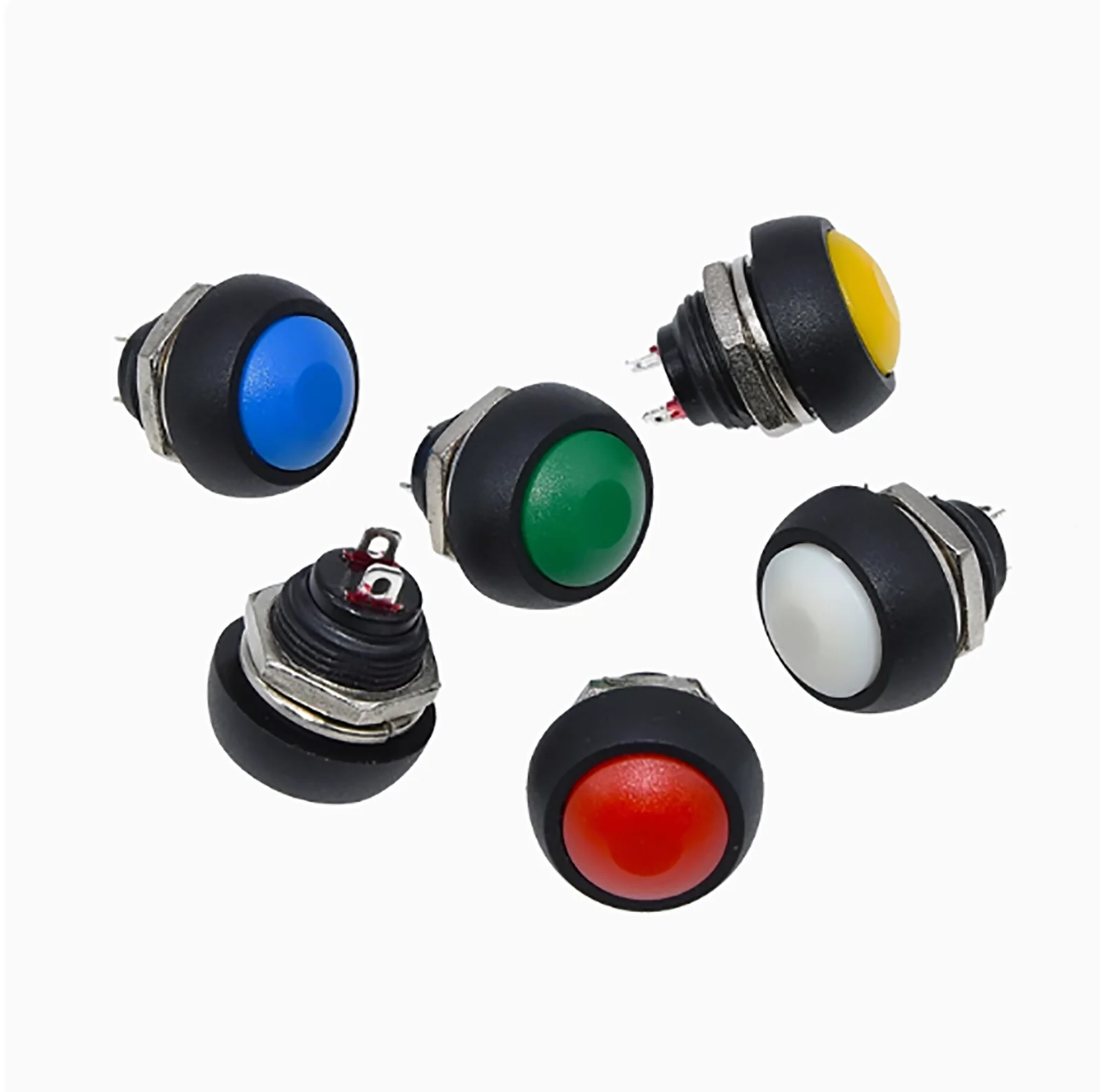 5 ピース/ロット PBS-33B ラウンド フェイルセーフ小型プッシュボタン スイッチ防水スイッチ ロックなし 12 ミリメートル