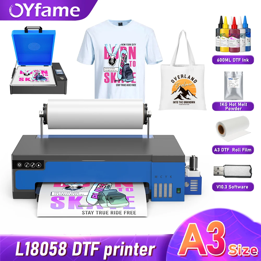 

OYfame For Epson XP600 DTF Printer A3 impresora dtf A3 dtf textil DIY DTF Transfer Film Printer A3 t shirt printing Machine