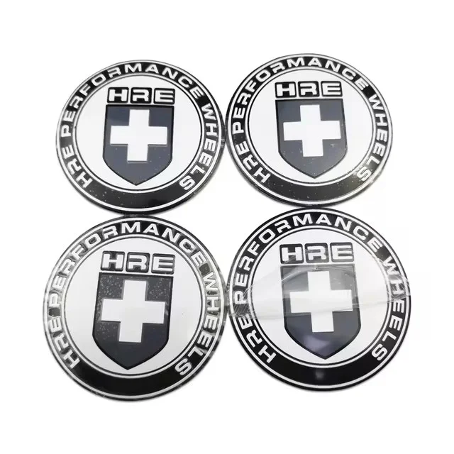 56mm Metal Car Wheel Center HRE Emblem Hub Caps Cover Stickers Accessories for HRE Logo Styling