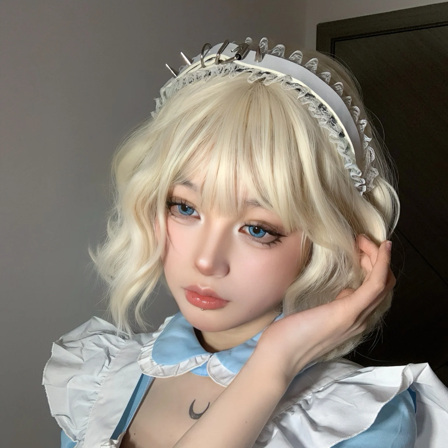 Bandeau de cheveux en cuir avec structure plissée, équipement de sauna sous-culture sombre, accessoires en métal dermatDark Y2K pour filles, polyvalent, nouveau