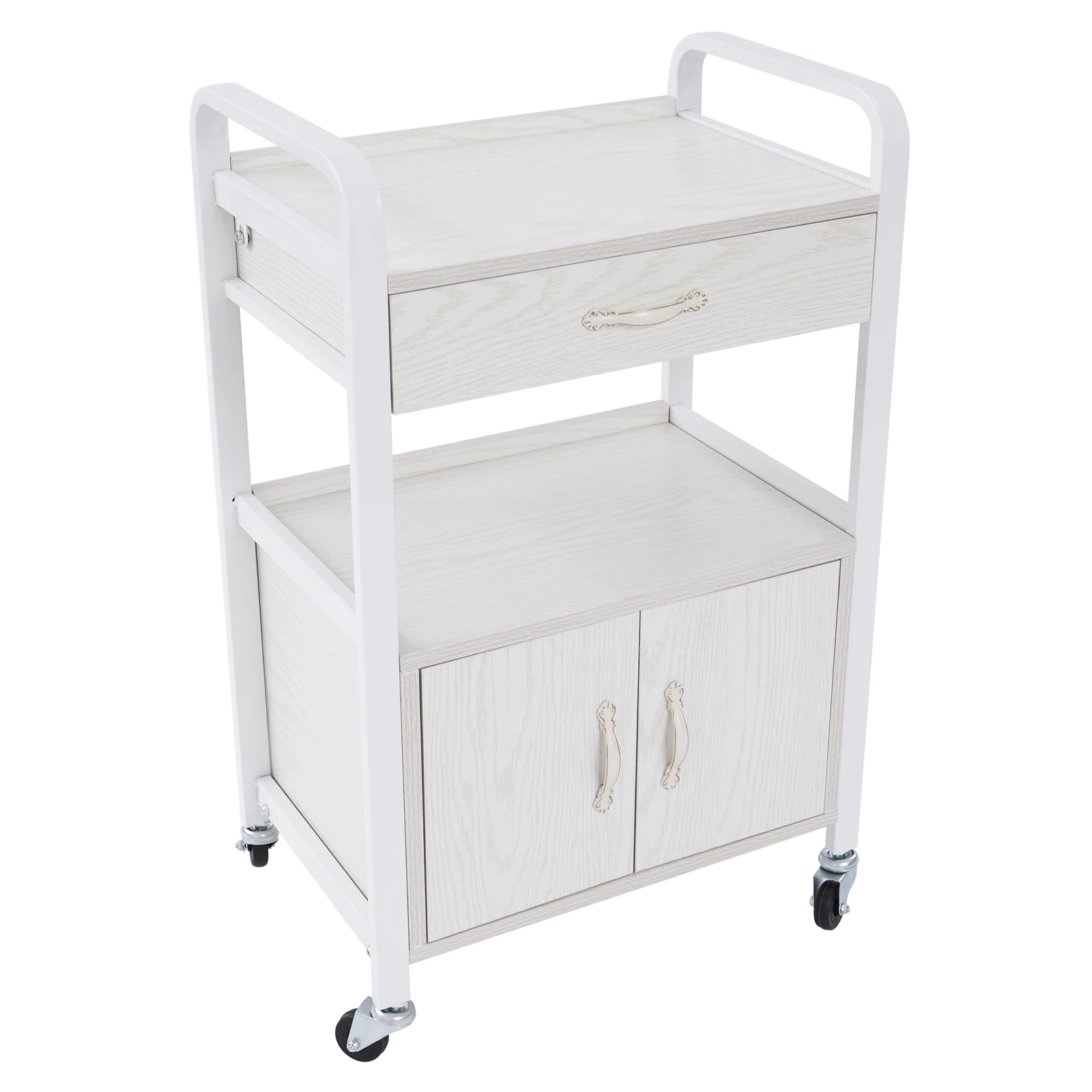 Salon Storage Cabinet with Wheels Manicure Cart Movable Beauty Organizer