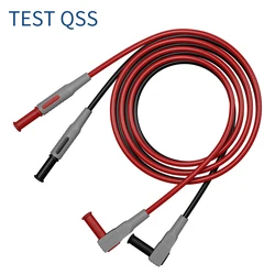 QSS 1 pair Multimeter Test Lead Safety Banana Plug 90 Degree To Straight  Multimeter Test Cable 100cm Q.70041