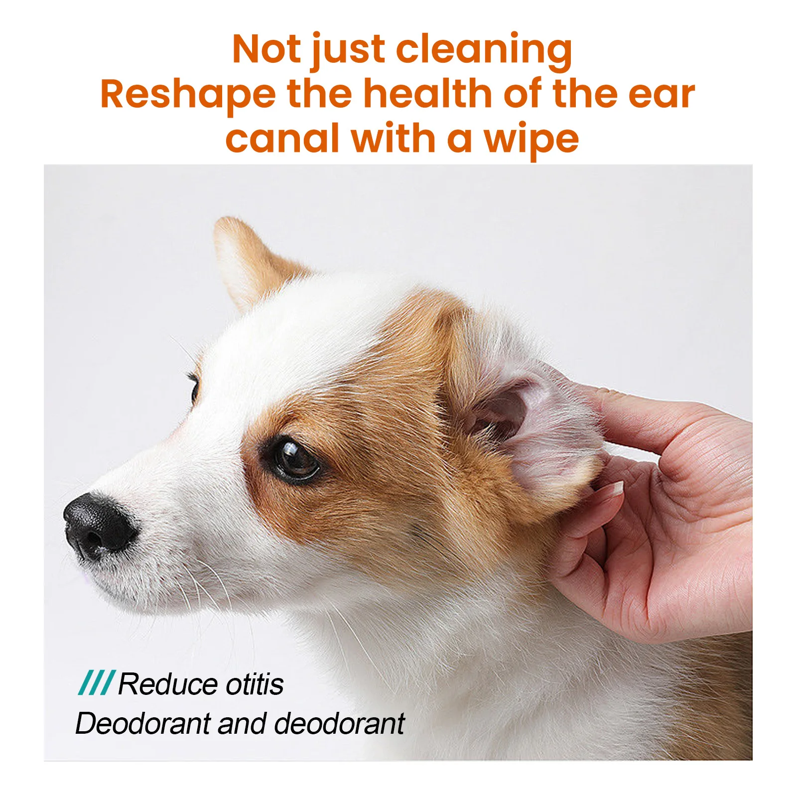 Pet Ear Wipes Earwax Removal Cats Dogs Gentle Ear Mites Dirt Cleaning Eye Tooth Stain Remover Deodorizing Finger Cots for Pets