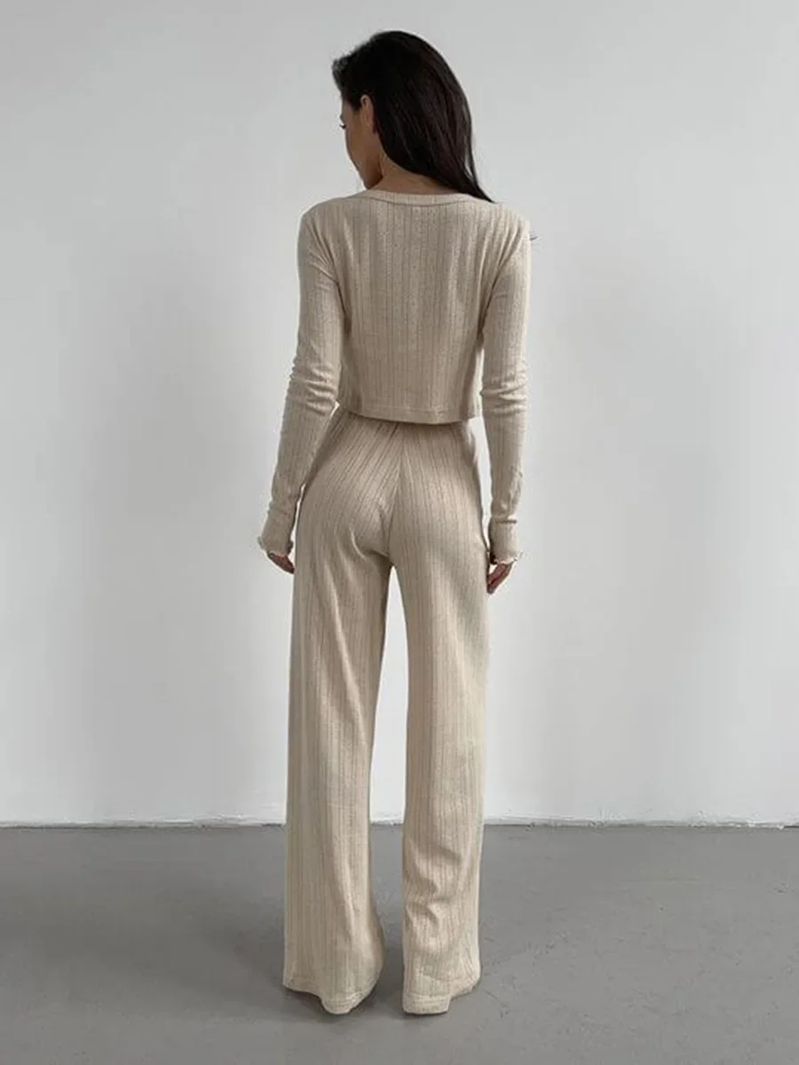 Blubelle 2025 ربيع جديد الجاكار المرأة سترة طويلة الأكمام الملابس الداخلية السراويل بيجامة ثلاث قطع مجموعة المتسكعون بيجامة مجموعات #5