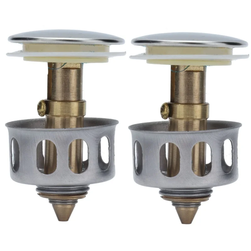 

2Pcs Push Bounce Core Universal Bullets Pop Up Sink Stopper Drain Filter For Bathroom