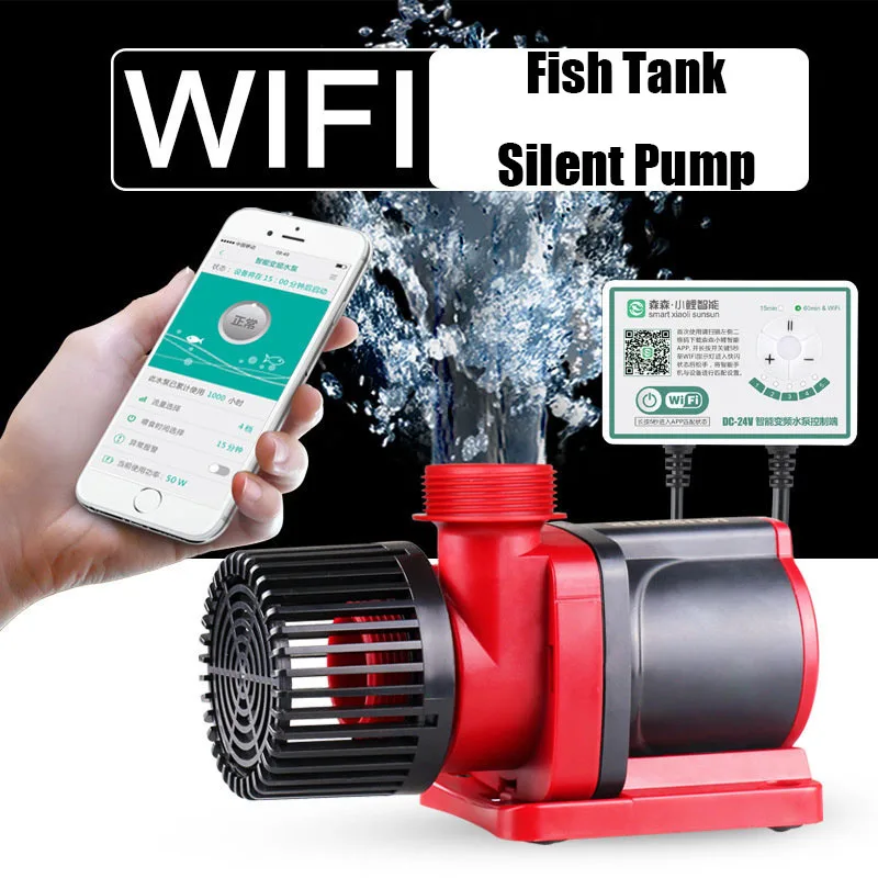 

2024 Inverter Circulating Water Pump JDP-3500 6000 3500Q Safety DC 24V Adjustable Flow Submersible Pump Fish Tank Silent Pumping