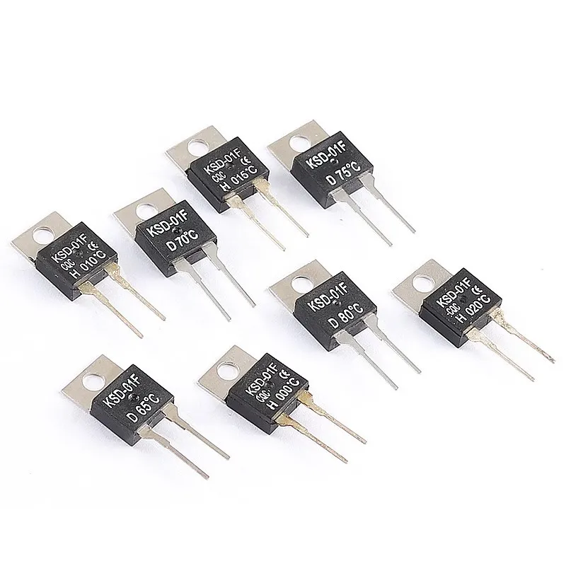 2 uds KSD-01F JUC-31F 40 ~ 135 grados Celsius normalmente abierto cierre interruptor de temperatura termostato Protector térmico 65 100 105 110 ° C