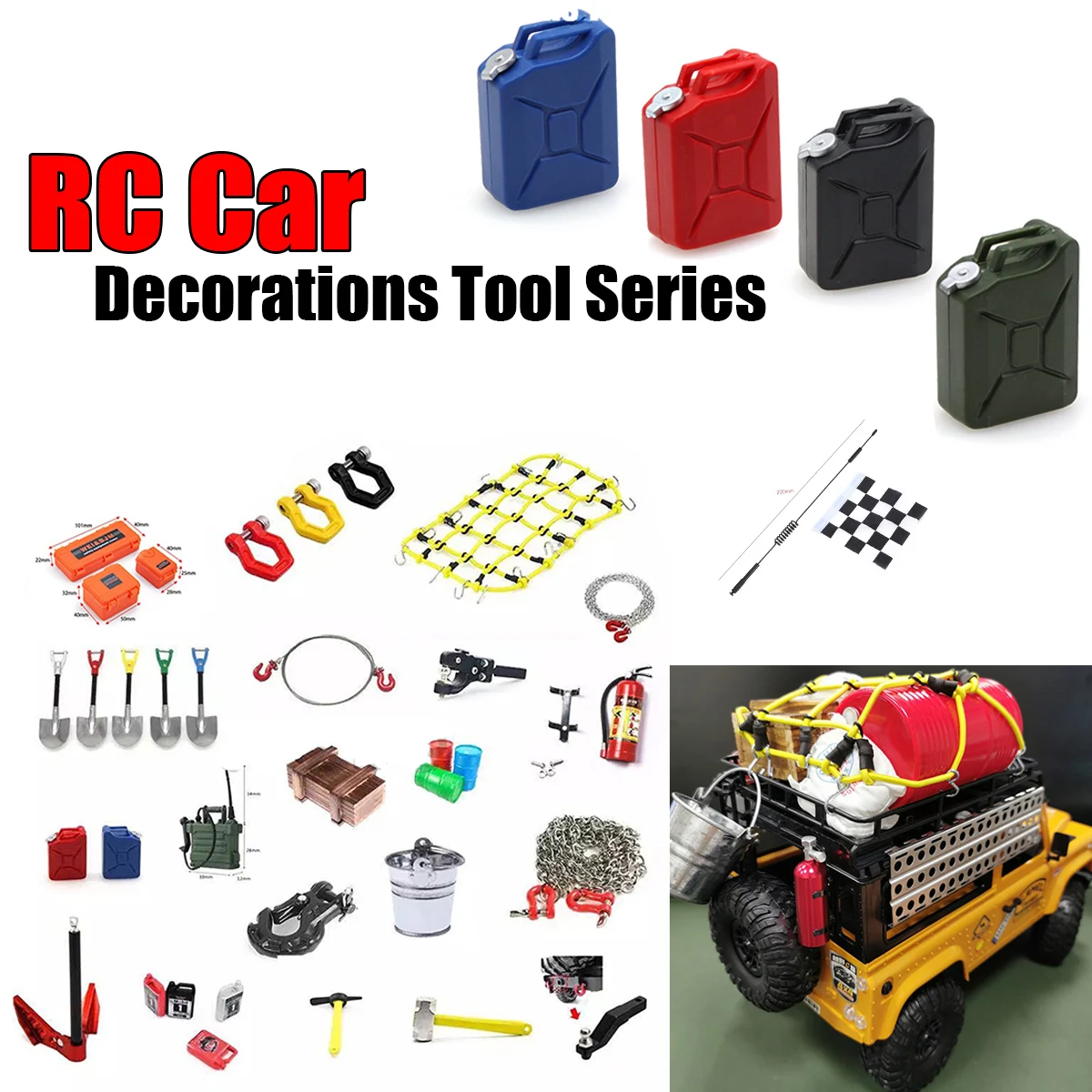 

RC Car Simulated Decorations Tool Series Car Accessories for 1:10 1:12 1:8 RC Crawler Traxxas MN99S Axial SCX10 Redcat D90 MN90