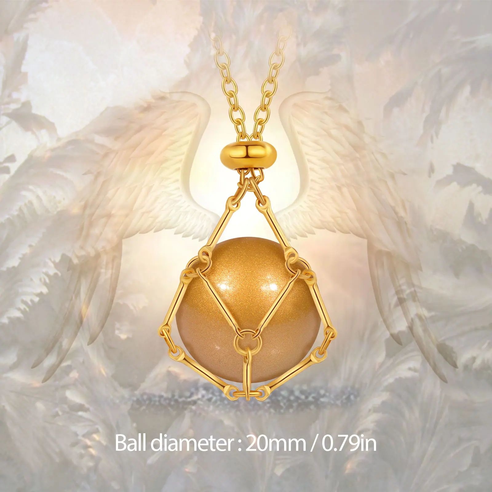 Eudora Bola de Grossesse Necklace 20mm Angel Caller Tree of Life Musical Bell Pendant Maternity Jewelry Gift for Pregnant Women