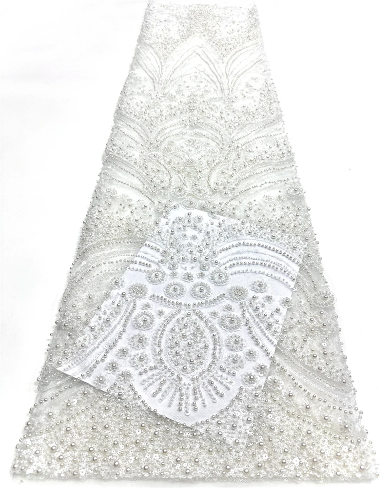 

Latest Austria Best Quality Elegant Soft Mesh Sequined lace with Beads Fabric For Wedding Evening Dress