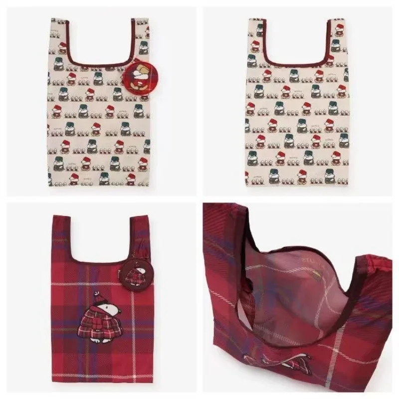 YOUMAI Snoopy Shopping Bag Two-Piece Set Kawaii Japanese cartoon Folding Storage Eco-Friendly Bag Exquisite Gift