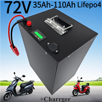 72v Lifepo4 40Ah 50Ah 60Ah 70Ah 80Ah 100Ah 110Ah Lithium Battery for 2KW 3KW Rickshaw Skateboard Two Wheeler Mini Car EV RV