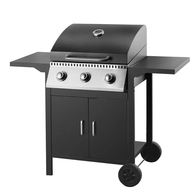 Multifunctional grill gas stove bbq hotel dinner storage grill, three burner stainless steel