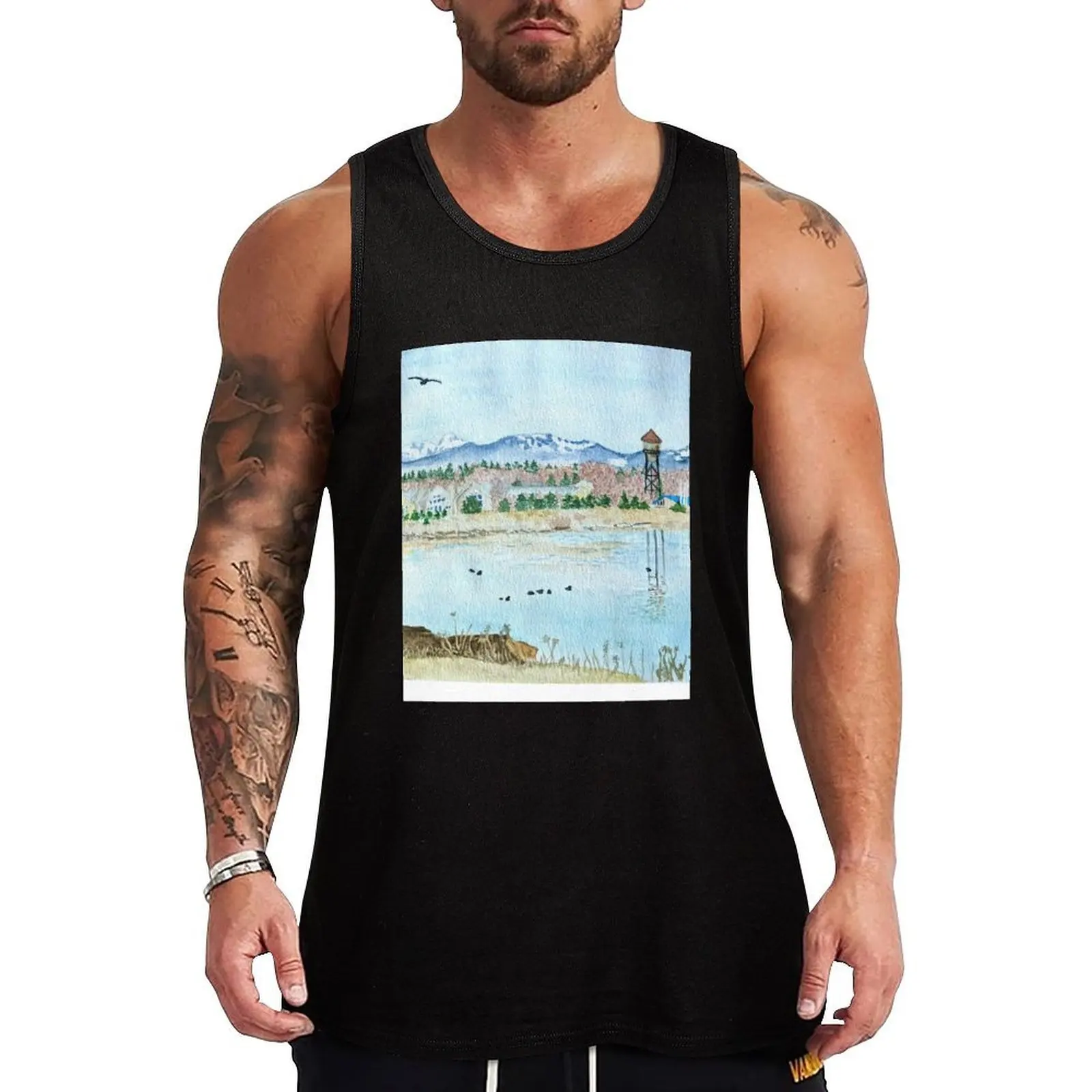 

Drayton Harbor, Semiahmoo Washington Tank Top cotton t-shirts man sports suits plain t-shirt fitness clothing for men
