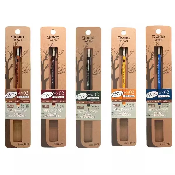 1pc Japan OHTO WN02 Short Mini Portable Pocket Pencils 0.5mm Wooden Rod Mechanical Pencil