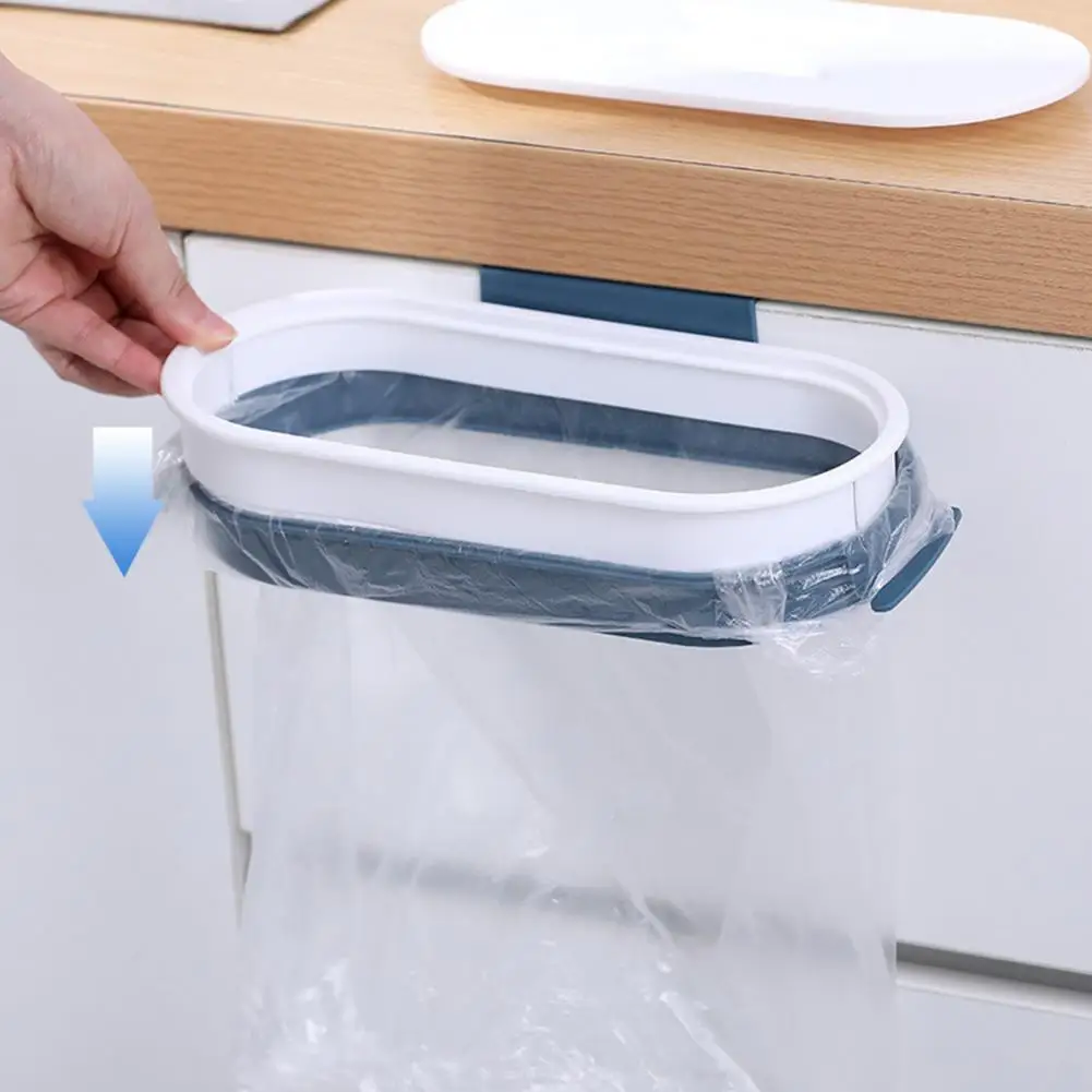 Garbage Rack with Lid Quick Install Trash Bag Holder Odor-control Garbage Rack with Secure Bag Holder Easy for Cabinet