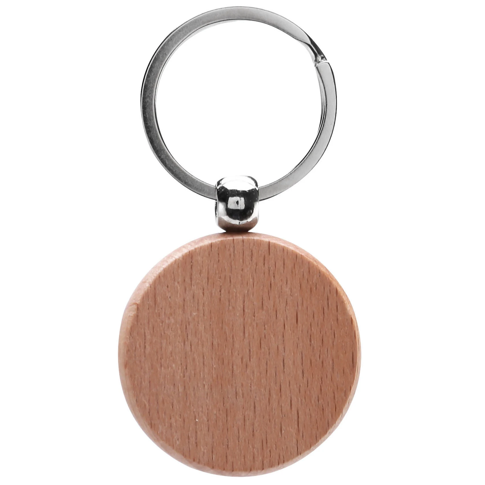 10Pcs Blank Round Wooden Key Chain Diy Wood Keychains Key Tags Can Diy Gifts 40X40mm