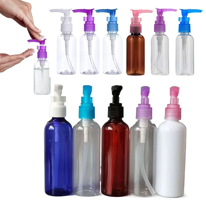 

10pcs 30ml/50ml/100ml Empty Plastic Pump Bottles Travel Refillable Bottles Lotion Dispenser Containers For Shampoo Liquid Soap