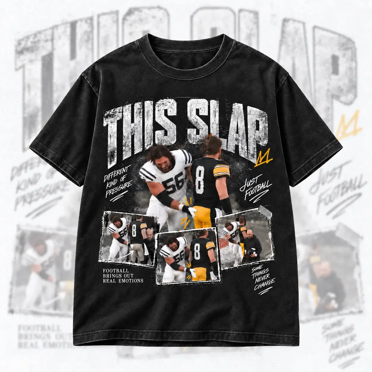 Viral Football Slap Moment Graphic Tee, NFL Drama Inspired Shirt, Football Fan Streetwear, Game Day Casual T-Shirt