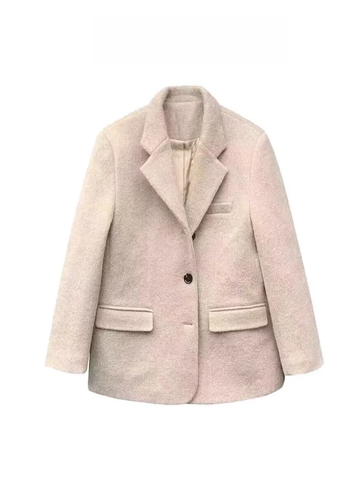 

Pink Woolen Suit Jaet Women's Autumn Winter New Sle Thiened Premium Feel Small Size Ele Cotton Inserted Wool Coat