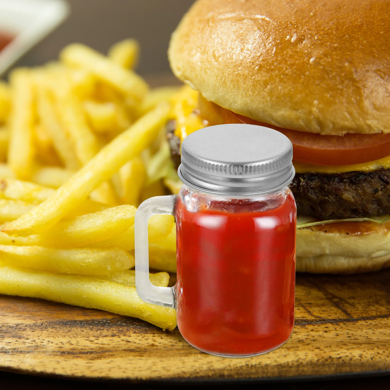 

16Pcs Small Honey Jars Glass Drink Containers with Handle for Dry Clean and Fresh Food Storage Mini Jars Drink Storage Bottles