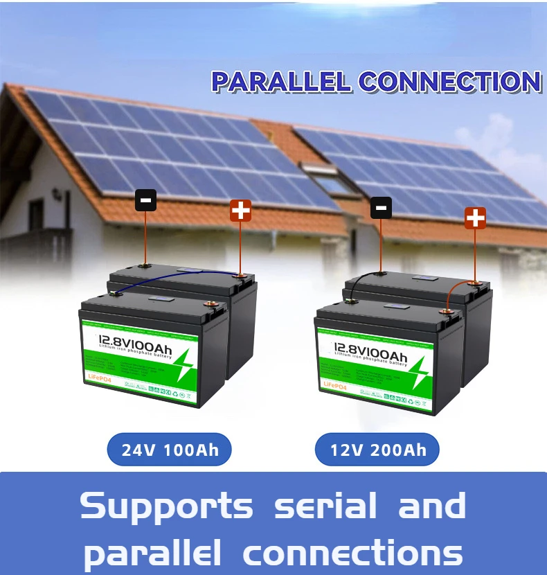 LiFePO4 Battery 12V 50Ah 100Ah Lithium Battery 24V Lead To Lithium Energy Storage RV Lithium Iron Phosphate Battery