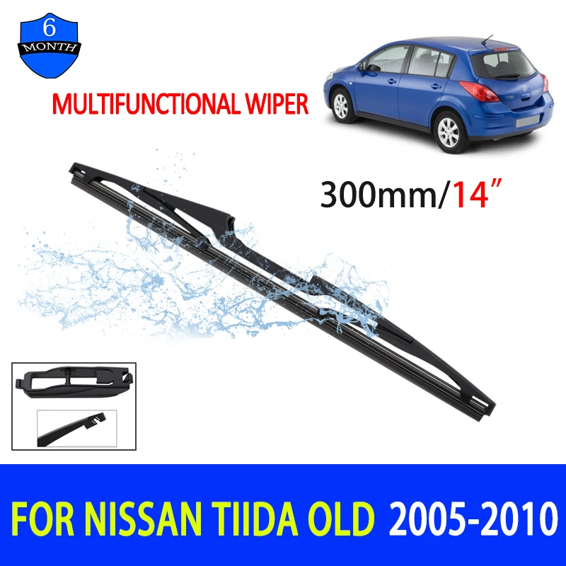 

14" Car Rear Windshield Soft Rubber Wiper HD Quiet Automotive Wiper Car Accessories For Nissan Tiida Old 2005-2010