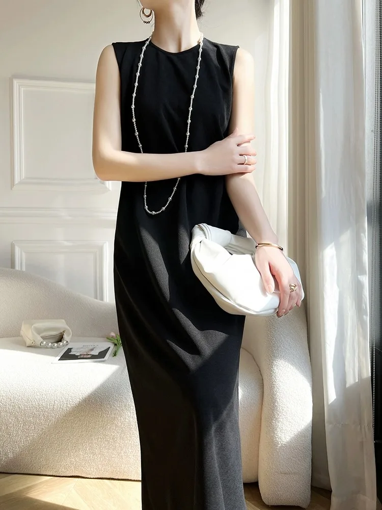 엘레 스벨 새틴 드 여성용 패션 2024 봄 미디 블랙 드 베스트 드 출퇴근 슬레 미드 웨이스트 A라인 스커트