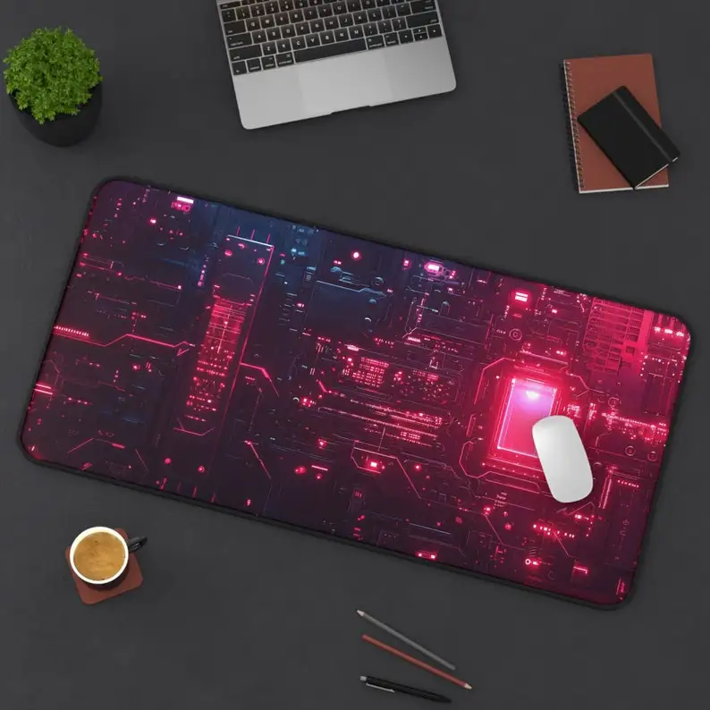 

Red Circuit Pattern Mouse Pad, Non-Slip Waterproof Gaming Mouse Pad, Office Game Desk Decorative Pad, Perfect Gift for Friends