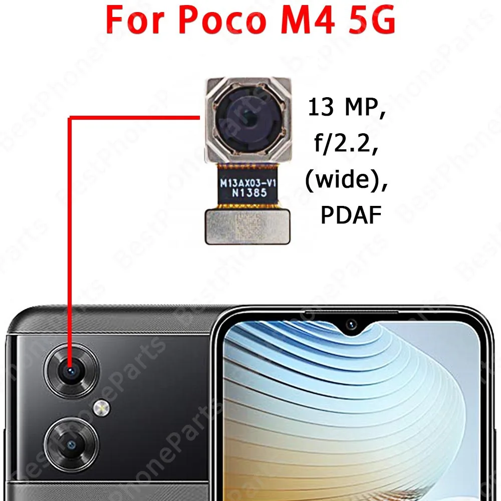 Back Rear Camera For Xiaomi Poco M4 Pro 5G M4Pro Backside Camera Module Mobile Phone Replacement Spare Parts