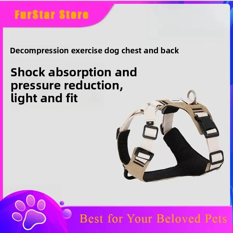 FurStarLightweight Pressure Relief Dog Harness, No-Pull Adjustable Vest, Breathable Mesh For Small Medium Large Dogs, Easy Wear