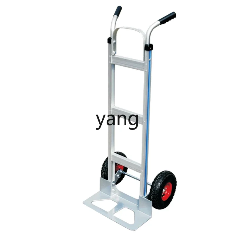 

YJQ aluminum alloy trolley pulling cargo handling hand push two-wheeled household luggage trailer